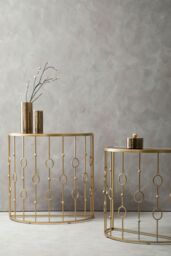 Orsina Sleek & Sturdy Art Deco Console Tables, Durable Hallway Table, Easily Maintained Modern Console Table in Gold - thumbnail 3