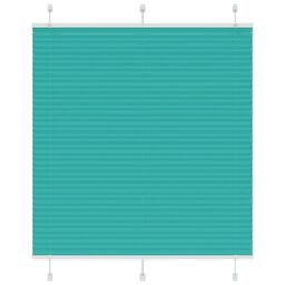 Berkfield Home Pleated Blind Petrol Green 120x100 cm Fabric Width 119.4 cm Polyester - thumbnail 1