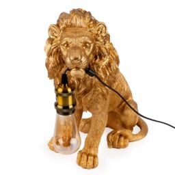 Madison & Mayfair Majestic Antique Gold Lion Table Lamp - thumbnail 4