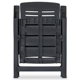 Berkfield Home Reclining Garden Chairs 2 pcs Plastic Anthracite in Black - thumbnail 6
