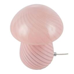 Happy Homewares Contemporary Mushroom Glass Table Lamp with Pink Stripe Effect Pattern - thumbnail 4