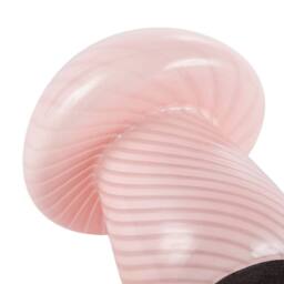 Happy Homewares Contemporary Mushroom Glass Table Lamp with Pink Stripe Effect Pattern - thumbnail 5