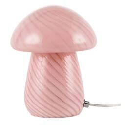 Happy Homewares Contemporary Mushroom Glass Table Lamp with Pink Stripe Effect Pattern - thumbnail 3