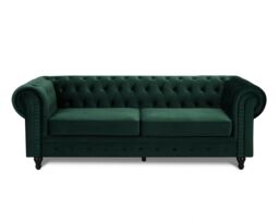 Home Detail Chesterfield Velvet 3 Seater Sofa in Green - thumbnail 2