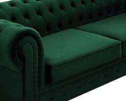 Home Detail Chesterfield Velvet 3 Seater Sofa in Green - thumbnail 4