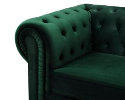 Home Detail Chesterfield Velvet 3 Seater Sofa in Green - thumbnail 3