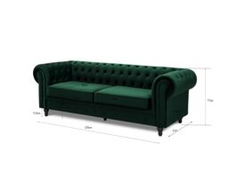 Home Detail Chesterfield Velvet 3 Seater Sofa in Green - thumbnail 6
