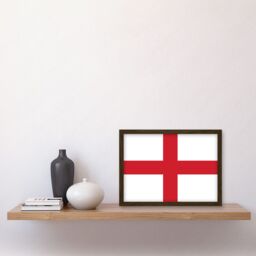 Artery8 England National Flag Vexillology World Flags Country Region Poster Artwork Framed Wall Art Print A4 in Brown - thumbnail 2