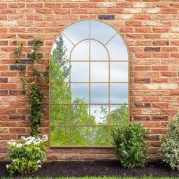 "MirrorOutlet Gold Framed Arched Window Garden Mirror 75"" X 47"" 190 x 120CM - Size: 1 Pack" - thumbnail 6