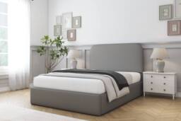 "Sloomy Belvoir Dumfries Frame-Mattress - 45"" Upholstered Headboard in Light Grey - Size: Double" - thumbnail 2