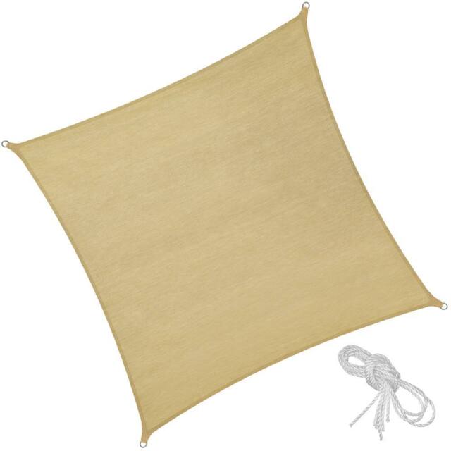 tectake Shade Sail - Rectangular With Uv Protection 50+, Water-Repellent in Beige - Size: Medium - image 1