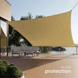 tectake Shade Sail - Rectangular With Uv Protection 50+, Water-Repellent in Beige - Size: Medium - thumbnail 7