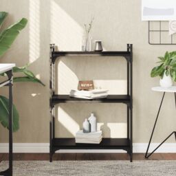 Berkfield Home Bookcase 3-Tier Black 60x30x86 cm Engineered Wood - Size: 60 x 30 x 86 cm - thumbnail 1