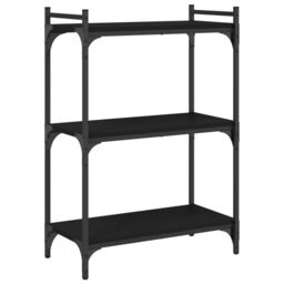 Berkfield Home Bookcase 3-Tier Black 60x30x86 cm Engineered Wood - Size: 60 x 30 x 86 cm - thumbnail 2