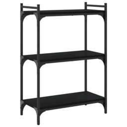 Berkfield Home Bookcase 3-Tier Black 60x30x86 cm Engineered Wood - Size: 60 x 30 x 86 cm - thumbnail 6