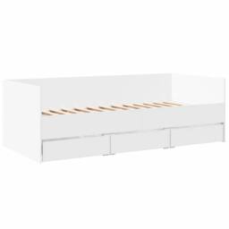 Berkfield Home Versatile Daybed with Drawers without Mattress White 90x190 cm Single - thumbnail 1
