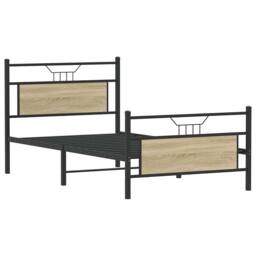 Berkfield Home Durable Bed Frame without Mattress Sonoma Oak 100x190 cm Engineer in Brown - thumbnail 1