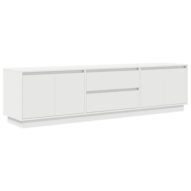 Berkfield Home TV Cabinet with LED Lights White 193.5x41x50 cm - image 1