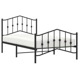 Berkfield Home Metal Bed Frame with Headboard & Footboard Black 100x190 cm - thumbnail 3