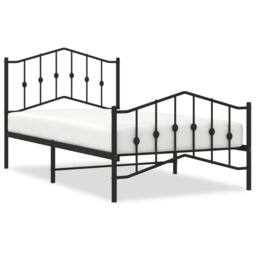 Berkfield Home Metal Bed Frame with Headboard & Footboard Black 100x190 cm - thumbnail 2