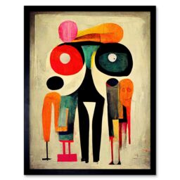 "Artery8 Wall Art Print Abstract Colourful Pop Art People Art Framed in Black - Size: W12"" x H16""" - thumbnail 1