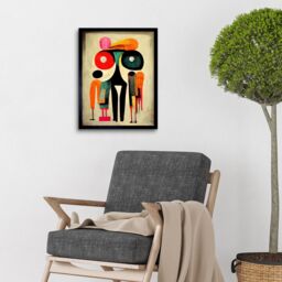 "Artery8 Wall Art Print Abstract Colourful Pop Art People Art Framed in Black - Size: W12"" x H16""" - thumbnail 2