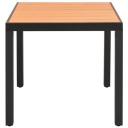 Berkfield Home Garden Table Brown 80x80x74 cm Aluminium & WPC - Size: 80 x 80 x 74 cm