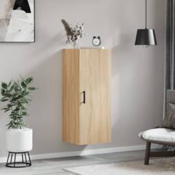 Berkfield Home Wall Mounted Cabinet Sonoma Oak 34.5x34x90 cm in Brown - thumbnail 3