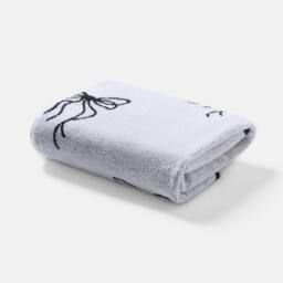 OHS Bows 100% Premium Cotton Hand Towel Hotel Quality Soft Absorbent in White - thumbnail 4