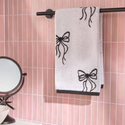 OHS Bows 100% Premium Cotton Hand Towel Hotel Quality Soft Absorbent in White