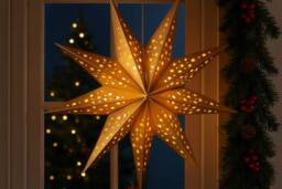 Marco Paul Hanging Pre-Lit Gold Origami Star Christmas Decoration - Size: 50 cm x 50 cm - thumbnail 3