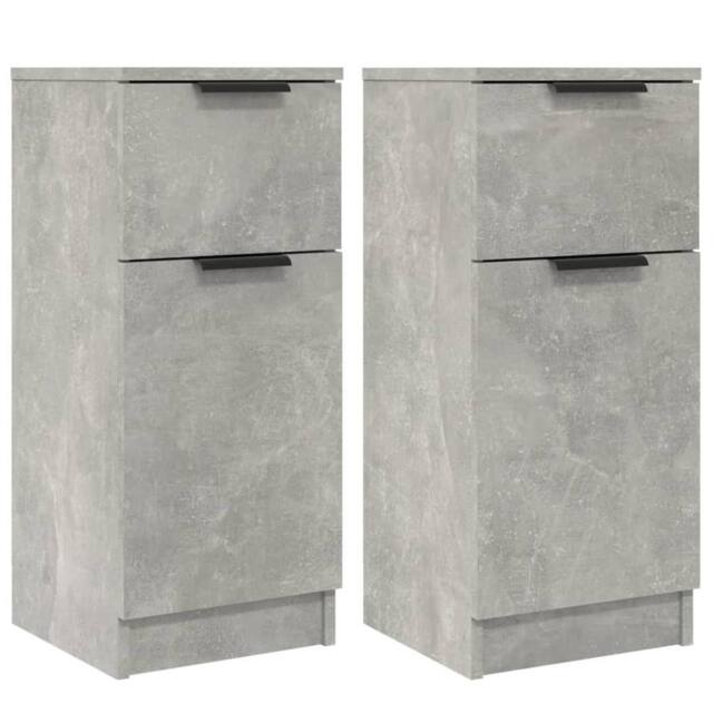 Berkfield Home Sideboards 2 pcs Concrete Grey 30x30x70 cm Engineered Wood - Size: 30 x 30 x 70 cm - image 1