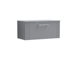 Balterley 1 Drawer Wall Hung Vanity Unit Colour Match Worktop, Grey 800mm