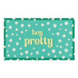 Artsy Mats Hey Pretty Flowers Doormat (70 x 40cm) in Blue - Size: 40 cm x 70 cm - thumbnail 2