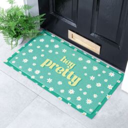 Artsy Mats Hey Pretty Flowers Doormat (70 x 40cm) in Blue - Size: 40 cm x 70 cm - thumbnail 1