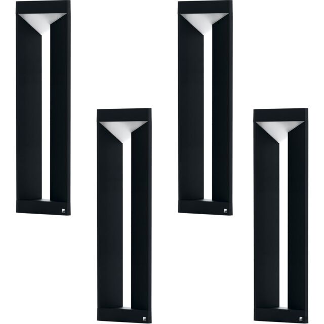 Loops 4 PACK IP54 Outdoor Bollard Light Modern Black Aluminium 10W LED Lamp Post - image 1