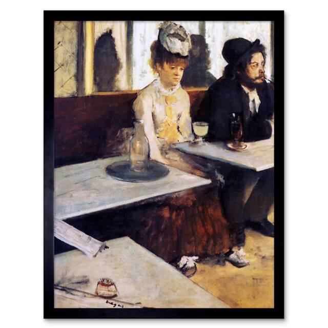 "Artery8 Edgar Degas The Absinthe Drinker 1876 Old Master Framed Wall Art Print in Brown - Size: W12"" x H16""" - image 1