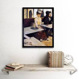 "Artery8 Edgar Degas The Absinthe Drinker 1876 Old Master Framed Wall Art Print in Brown - Size: W12"" x H16""" - thumbnail 2