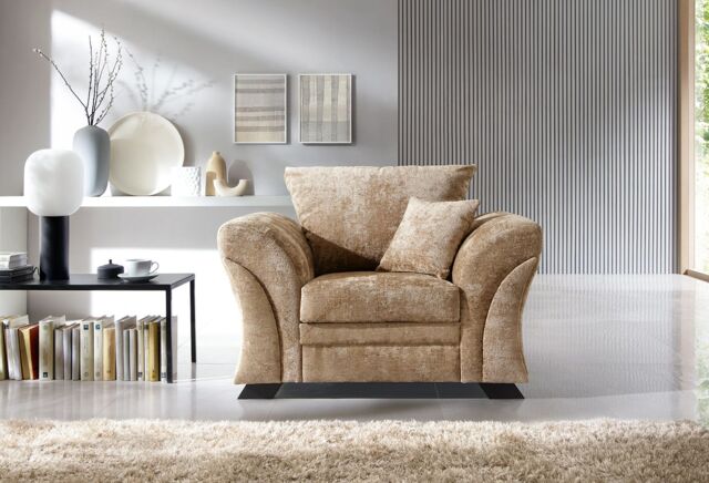 Abakus Direct Farrow Crushed Chenille Armchair in Brown - image 1