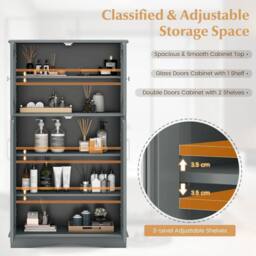 FORGEVIO Bathroom Storage Cabinet Linen Storage Cabinet-Grey in Grey - thumbnail 6