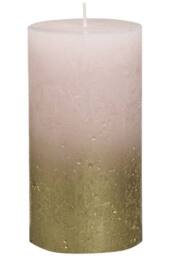 KDMD Bolsius Rustic Faded Gold Pink Metallic Candle 130mm x 68mm 2 Pack - thumbnail 2