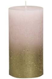 KDMD Bolsius Rustic Faded Gold Pink Metallic Candle 130mm x 68mm 2 Pack - thumbnail 1