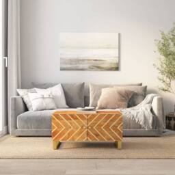 Berkfield Home Coffee Table Brown & Black 80x50x40 cm Solid Wood Mango - Size: 80 x 50 x 40 cm - thumbnail 2