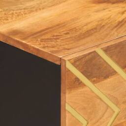 Berkfield Home Coffee Table Brown & Black 80x50x40 cm Solid Wood Mango - Size: 80 x 50 x 40 cm - thumbnail 7