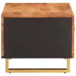 Berkfield Home Coffee Table Brown & Black 80x50x40 cm Solid Wood Mango - Size: 80 x 50 x 40 cm - thumbnail 5
