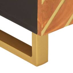 Berkfield Home Coffee Table Brown & Black 80x50x40 cm Solid Wood Mango - Size: 80 x 50 x 40 cm - thumbnail 9