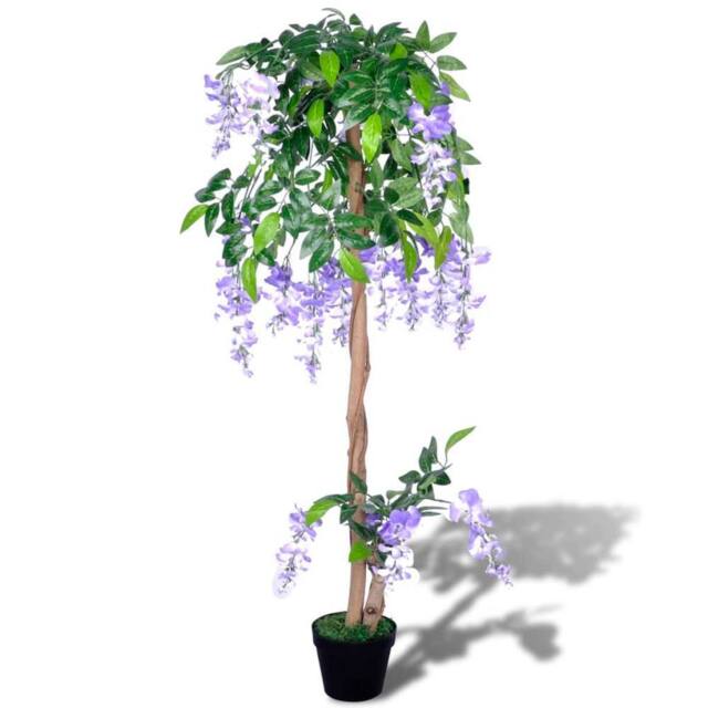 Berkfield Home Artificial Wisteria with Pot 120 cm in Green - image 1