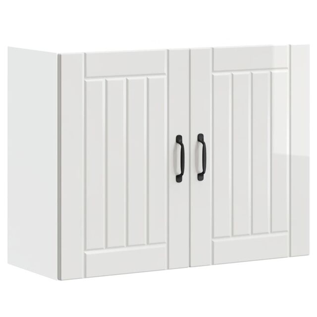 Berkfield Home Kitchen Wall Cabinet Lucca High Gloss White Engineered Wood - image 1