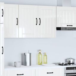 Berkfield Home Kitchen Wall Cabinet Lucca High Gloss White Engineered Wood - thumbnail 3