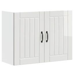 Berkfield Home Kitchen Wall Cabinet Lucca High Gloss White Engineered Wood - thumbnail 1